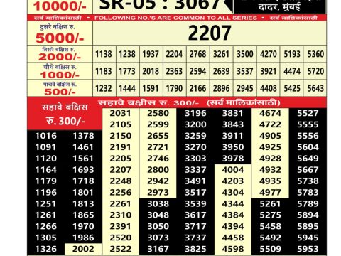 Everest Result Today Dear Lottery Chart