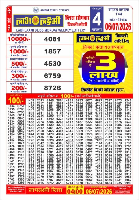 Everest Result Today Dear Lottery Chart