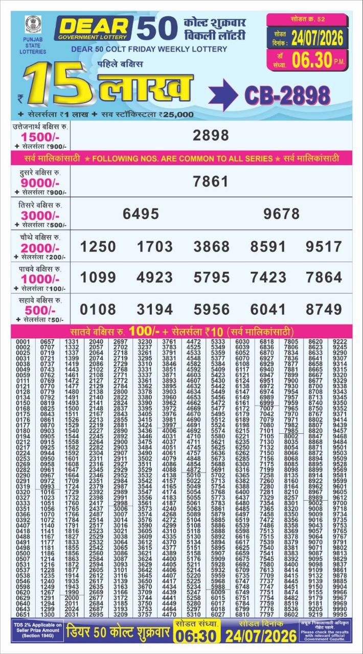 Everest Result Today Dear Lottery Chart