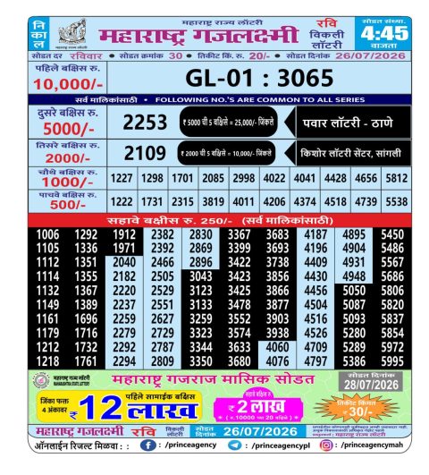 Everest Result Today Dear Lottery Chart