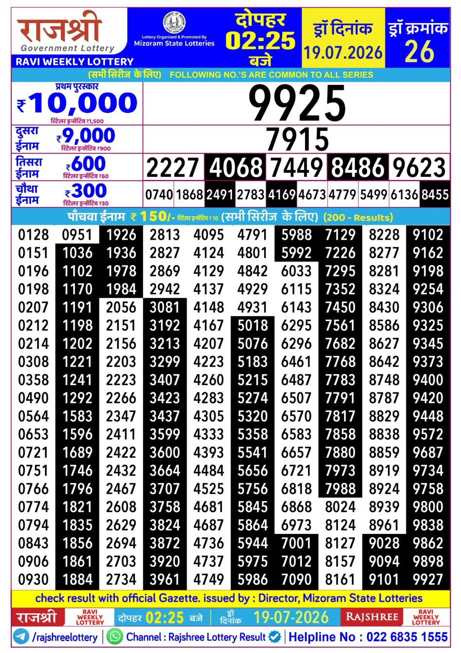 Everest Result Today Dear Lottery Chart