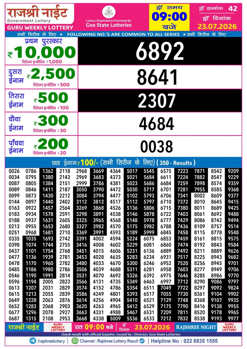 Everest Result Today Dear Lottery Chart