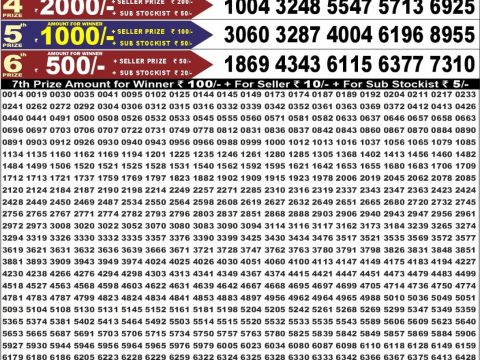 Punjab State Dear 50 Lottery Result 6:30pm 01.08.26 Everest Result Today Dear Lottery Chart
