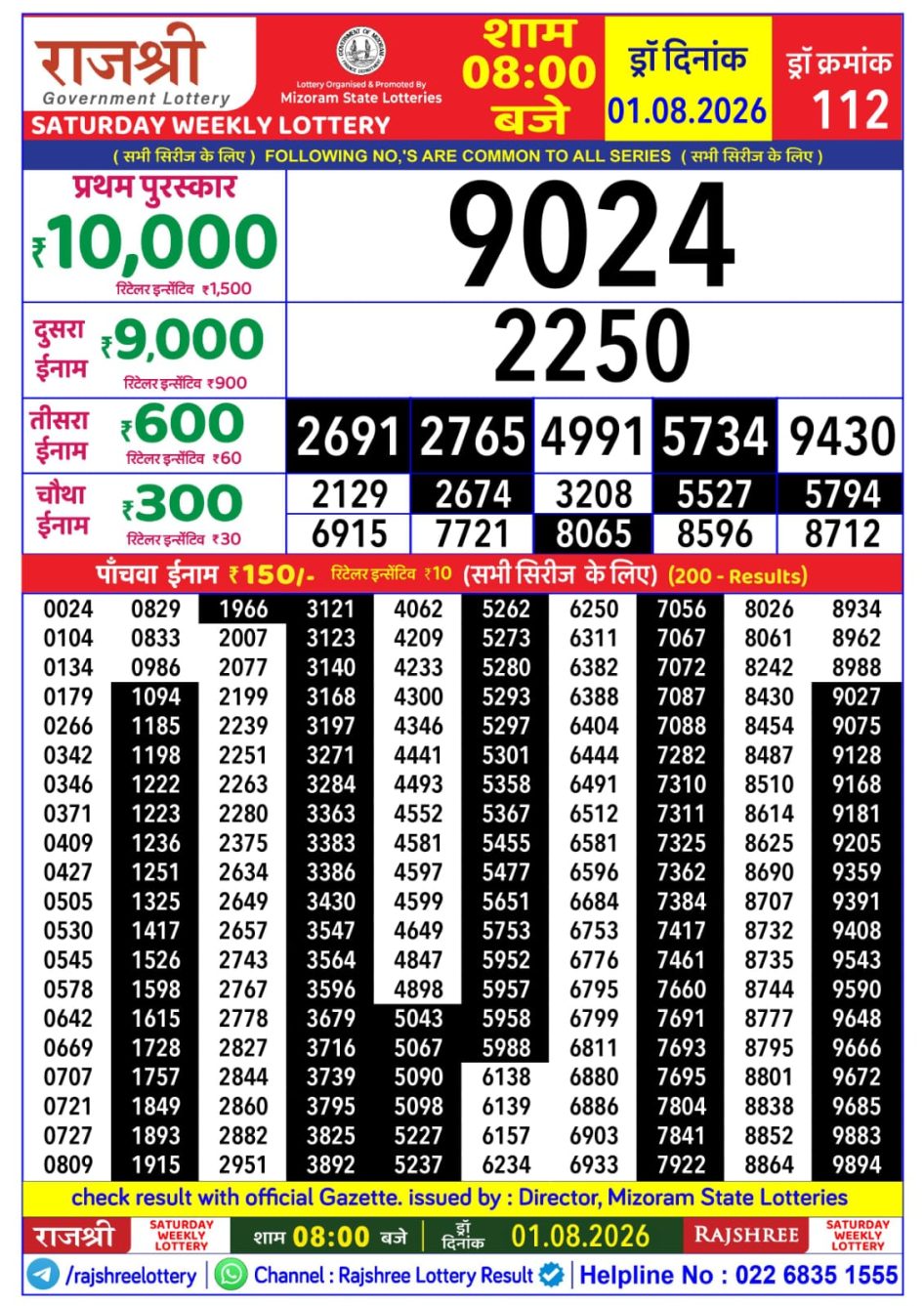 Everest Result Today Dear Lottery Chart