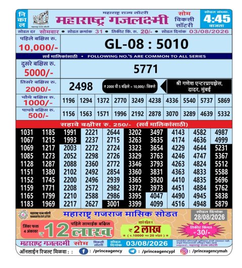 Everest Result Today Dear Lottery Chart