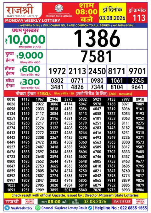 Everest Result Today Dear Lottery Chart