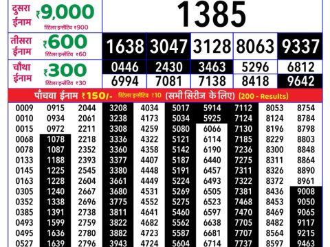 Everest Result Today Dear Lottery Chart
