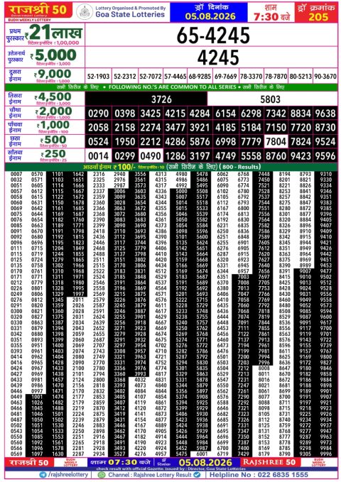 Everest Result Today Dear Lottery Chart