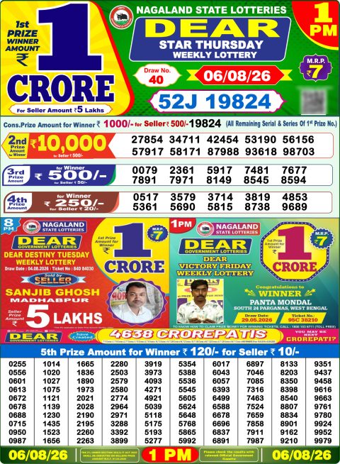 Everest Result Today Dear Lottery Chart