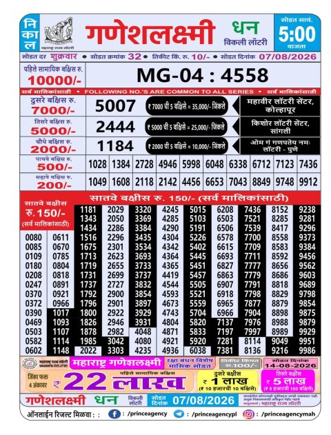 Everest Result Today Dear Lottery Chart