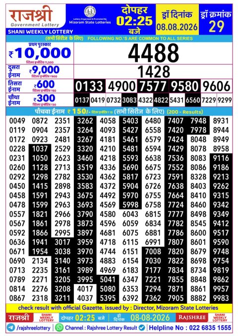 Everest Result Today Dear Lottery Chart