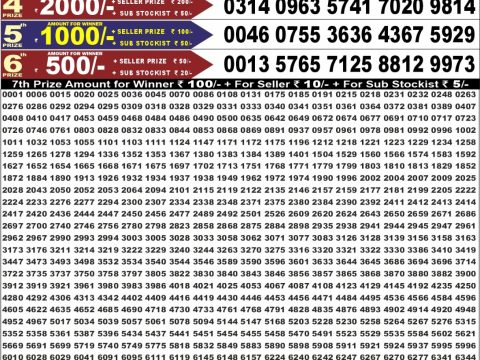 Everest Result Today Dear Lottery Chart