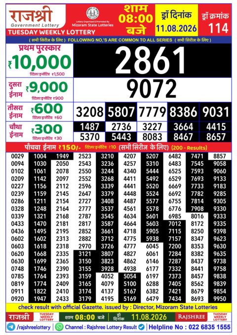 Everest Result Today Dear Lottery Chart