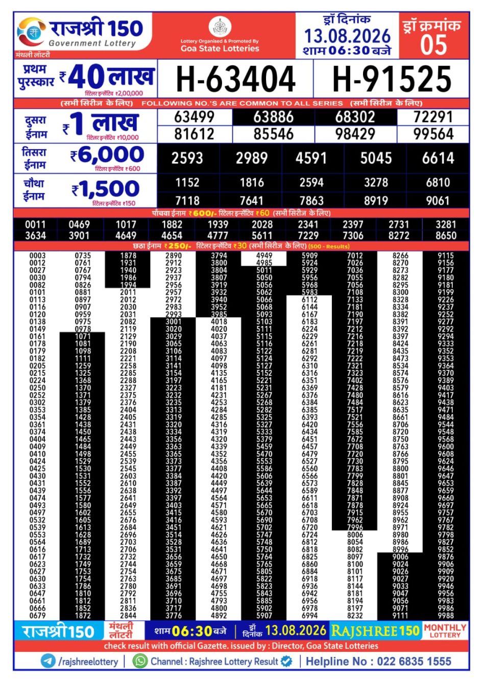 Everest Result Today Dear Lottery Chart