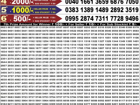 Punjab State Dear 50 Lottery 6:30pm Result 14.08.26 Everest Result Today Dear Lottery Chart