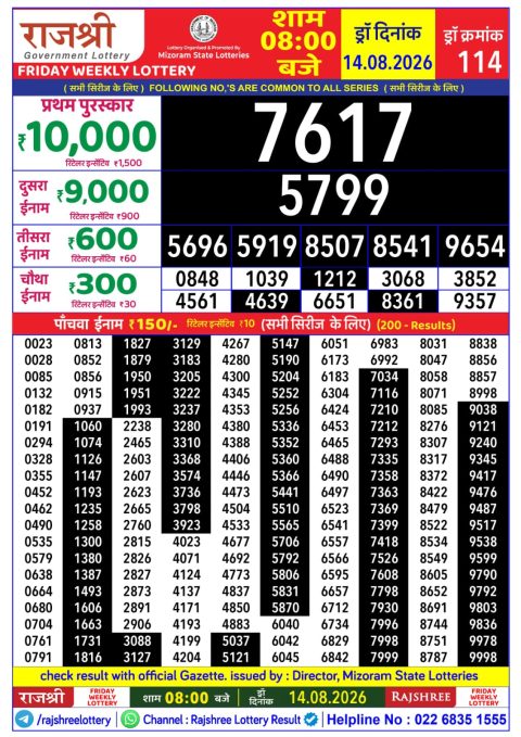 Everest Result Today Dear Lottery Chart