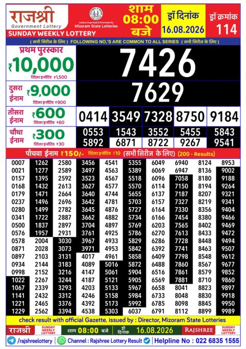 Everest Result Today Dear Lottery Chart