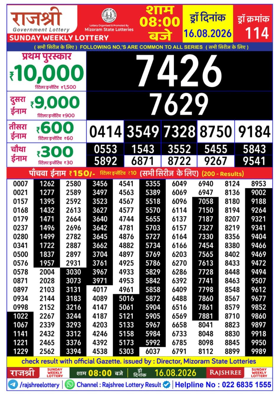 Everest Result Today Dear Lottery Chart