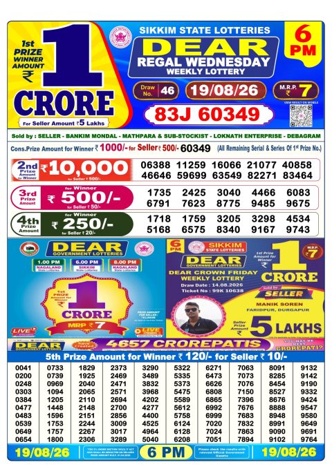Everest Result Today Dear Lottery Chart