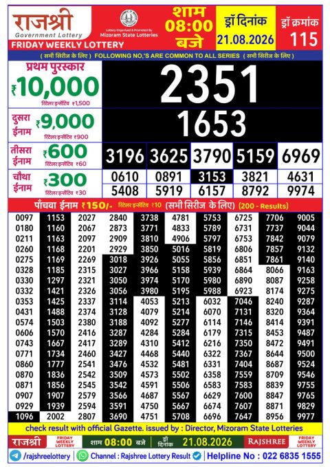 Everest Result Today Dear Lottery Chart