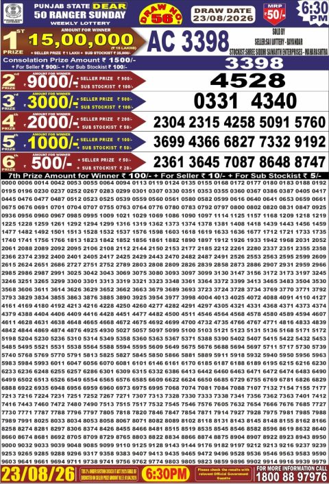 Everest Result Today Dear Lottery Chart