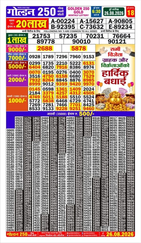 Everest Result Today Dear Lottery Chart
