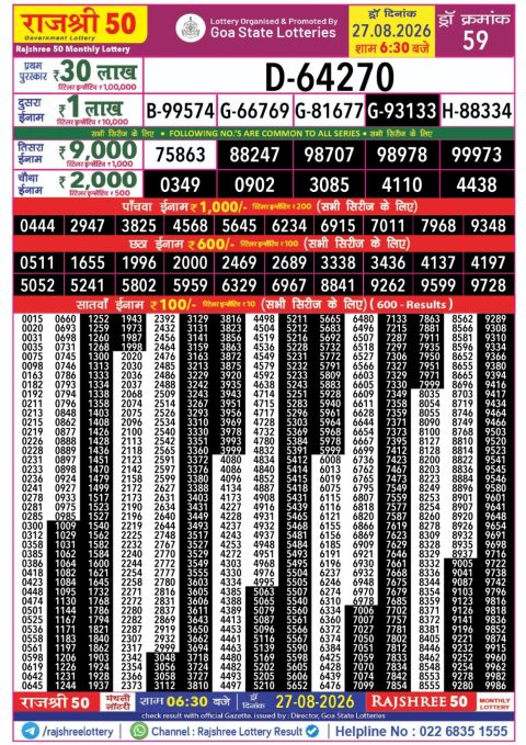 Everest Result Today Dear Lottery Chart
