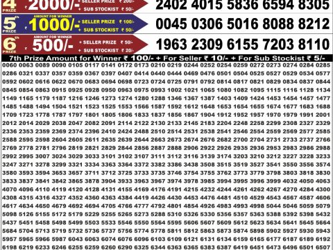 Everest Result Today Dear Lottery Chart