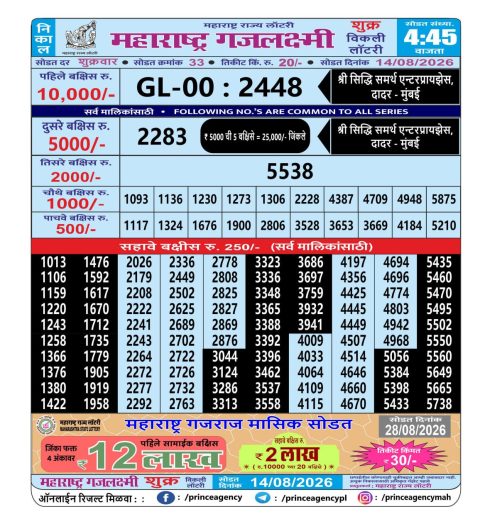 Everest Result Today Dear Lottery Chart