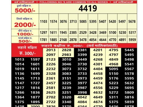 Everest Result Today Dear Lottery Chart
