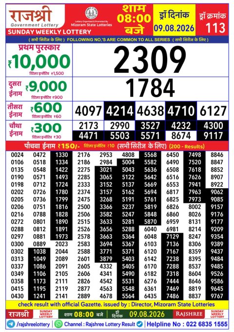 Everest Result Today Dear Lottery Chart
