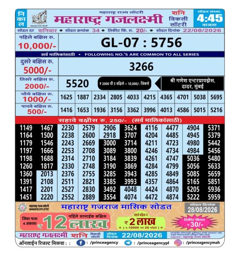 Everest Result Today Dear Lottery Chart