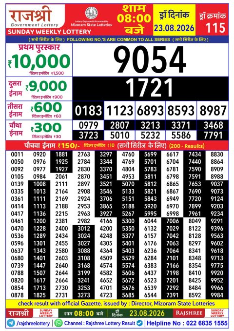 Everest Result Today Dear Lottery Chart