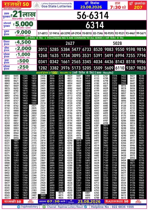Everest Result Today Dear Lottery Chart