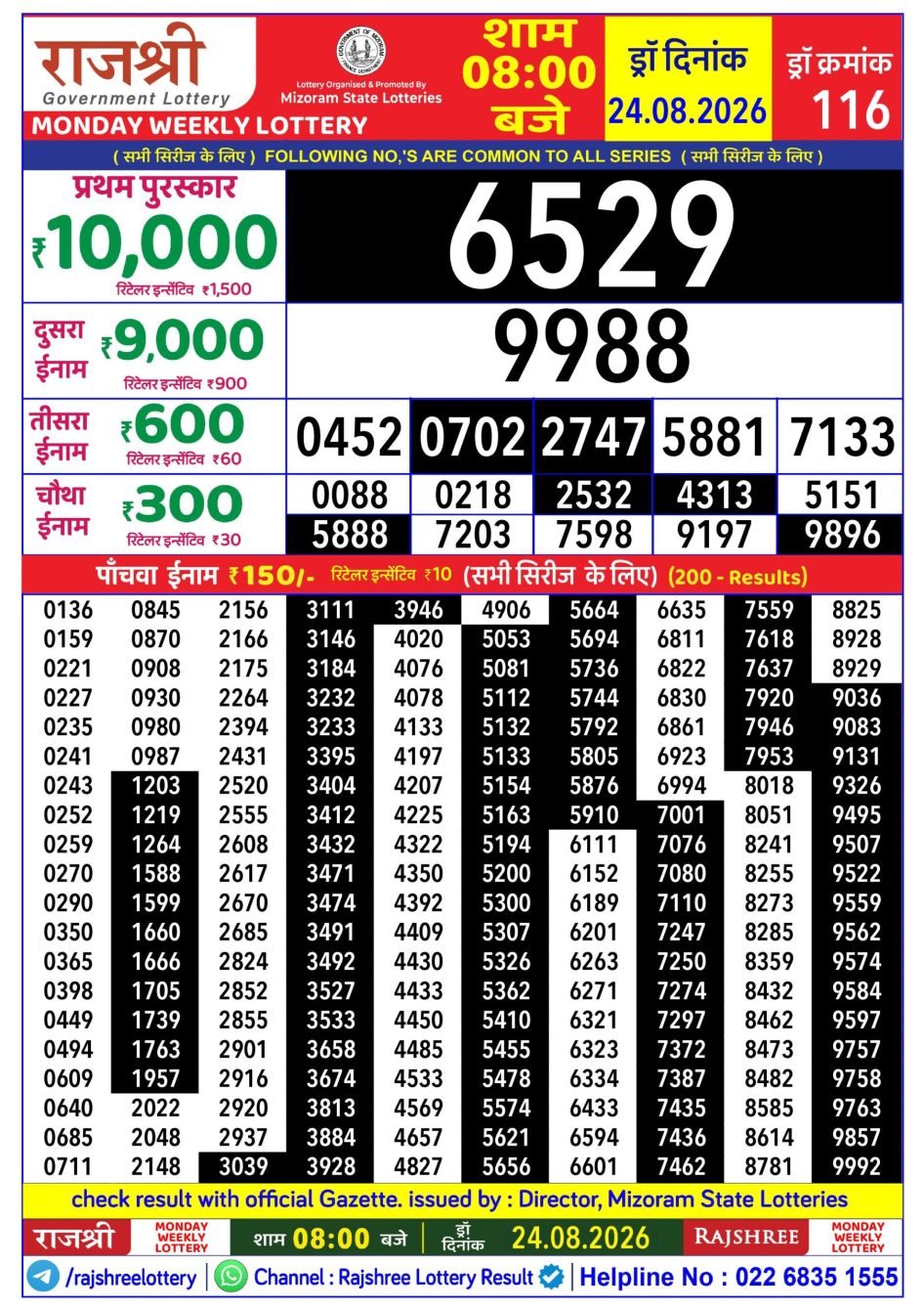 Everest Result Today Dear Lottery Chart
