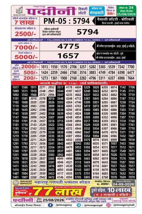 Everest Result Today Dear Lottery Chart
