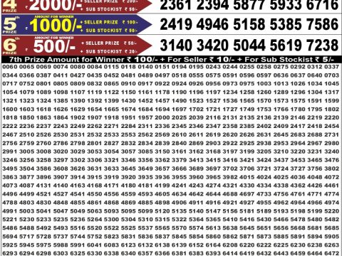 Everest Result Today Dear Lottery Chart