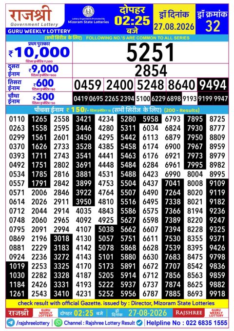 Everest Result Today Dear Lottery Chart