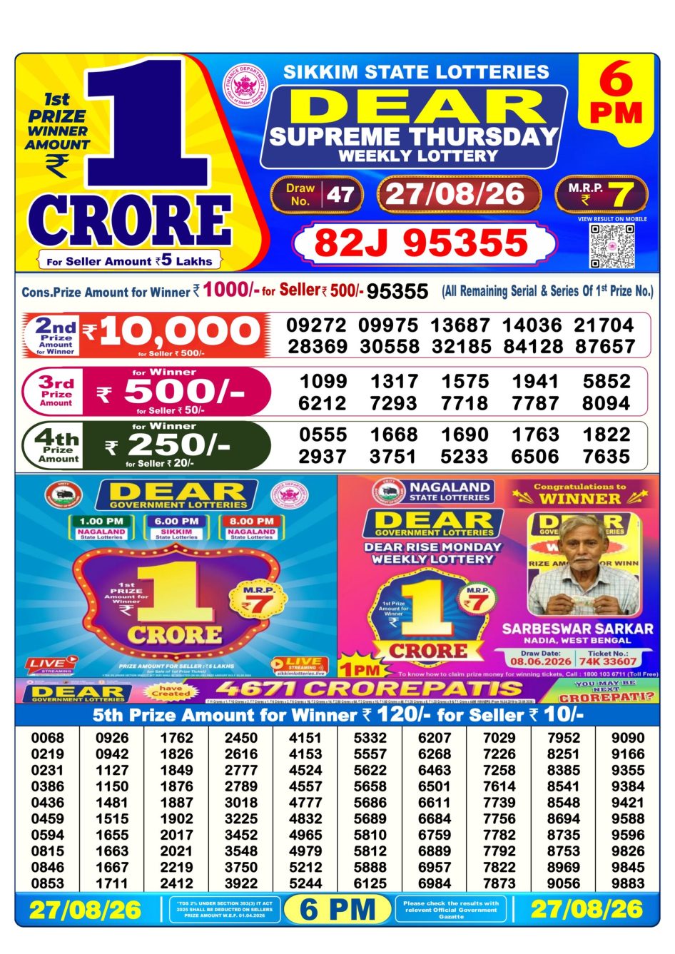 Everest Result Today Dear Lottery Chart