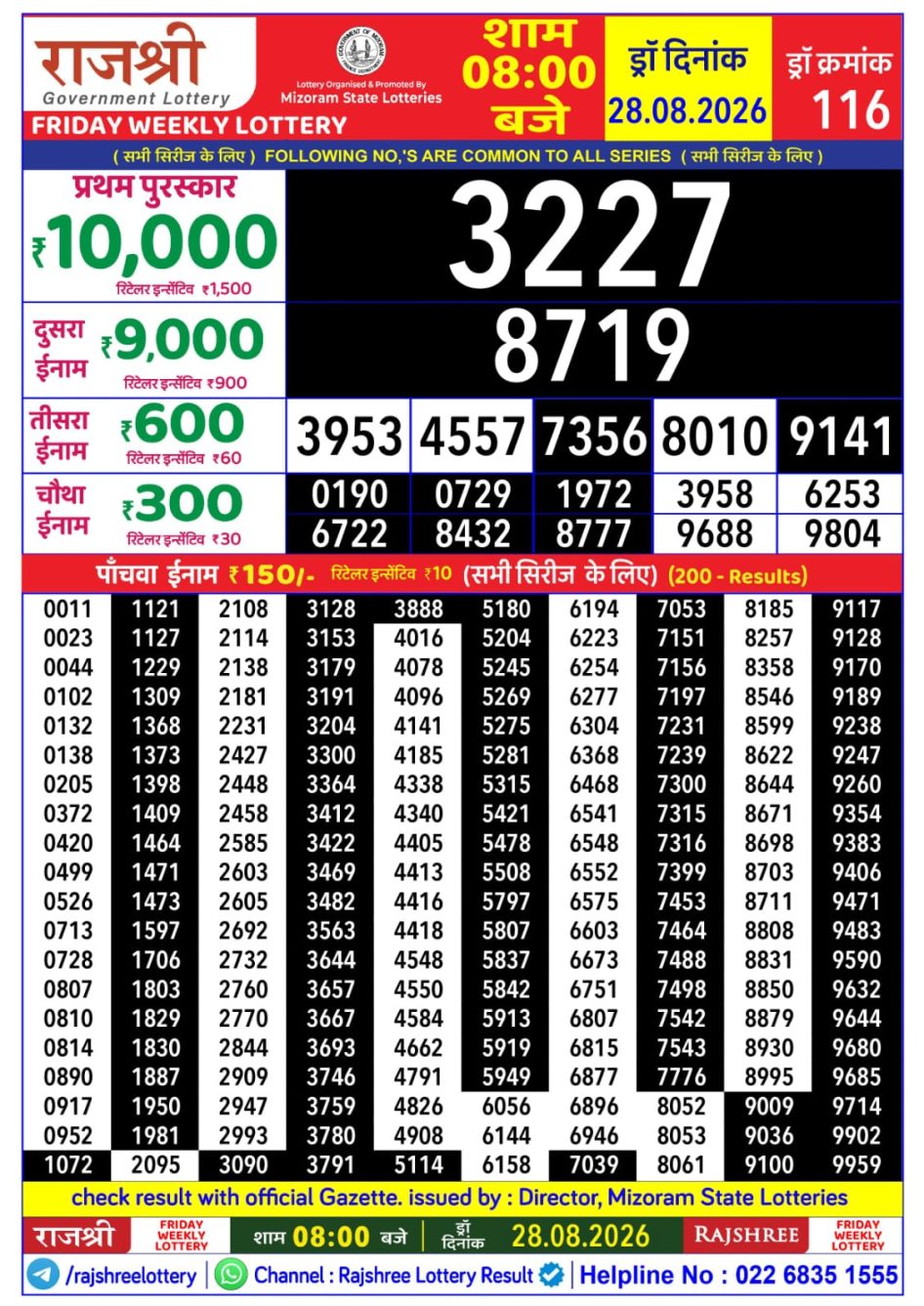 Everest Result Today Dear Lottery Chart