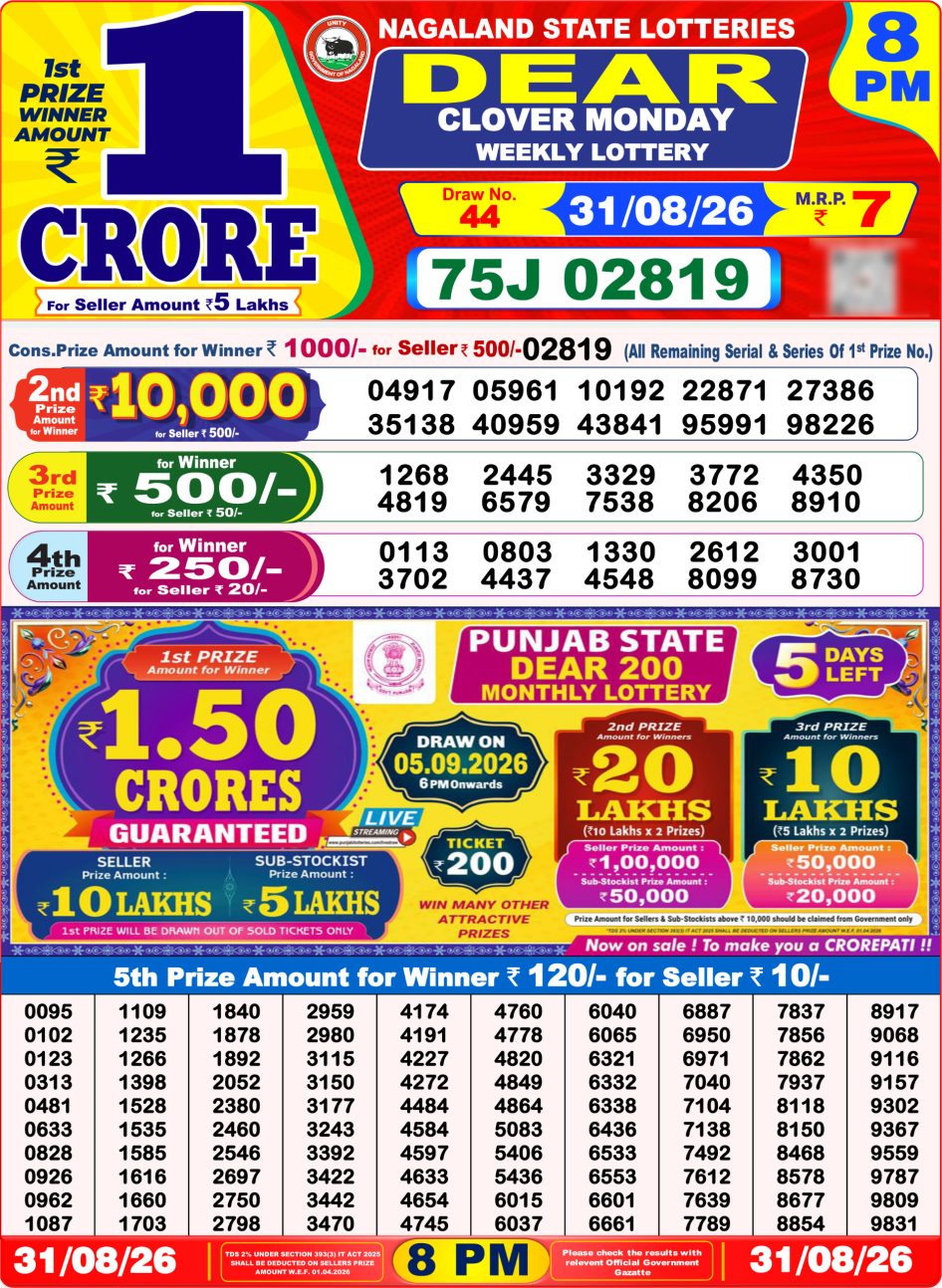 Everest Result Today Dear Lottery Chart