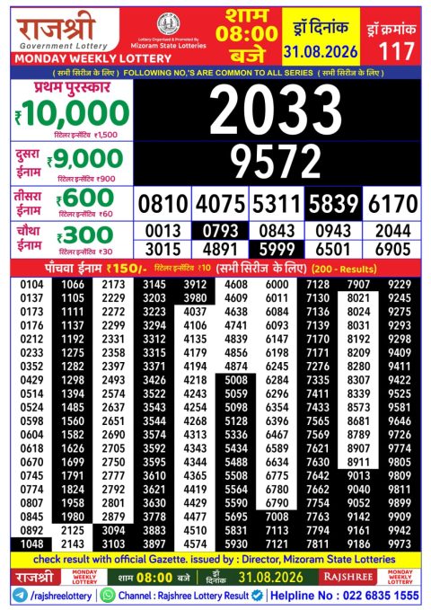 Everest Result Today Dear Lottery Chart