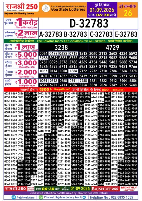 Everest Result Today Dear Lottery Chart