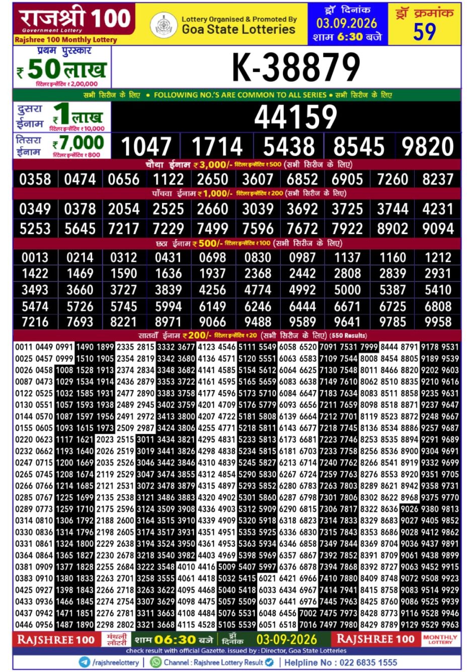Everest Result Today Dear Lottery Chart