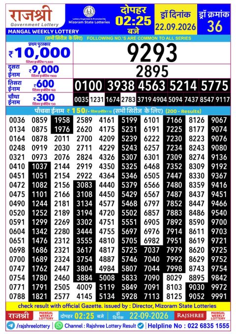 Everest Result Today Dear Lottery Chart