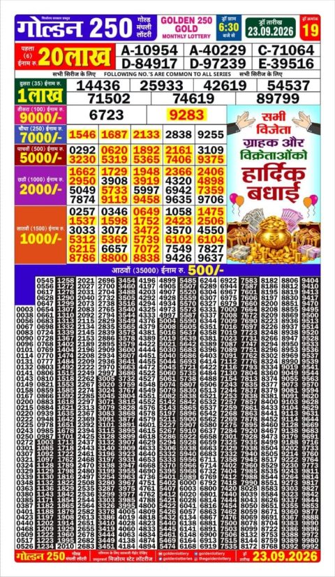 Everest Result Today Dear Lottery Chart