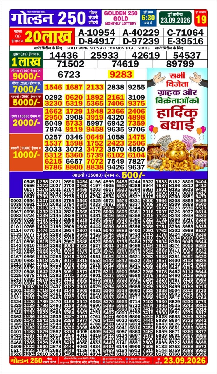 Everest Result Today Dear Lottery Chart