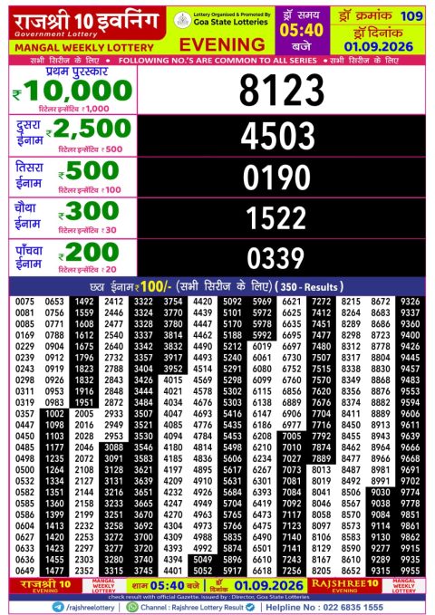 Everest Result Today Dear Lottery Chart