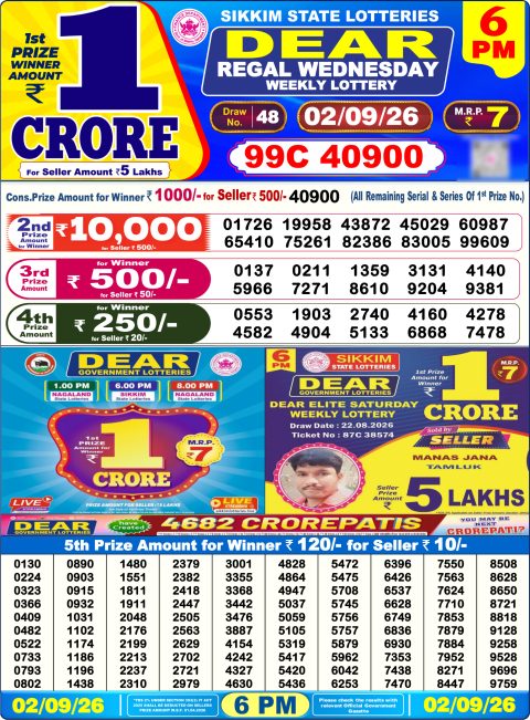 Everest Result Today Dear Lottery Chart