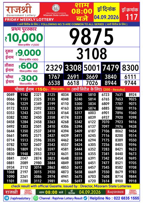 Everest Result Today Dear Lottery Chart